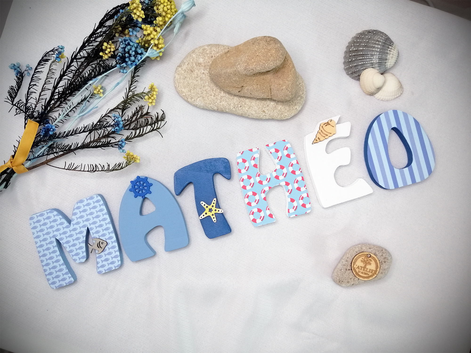 Lettre en bois - Océan