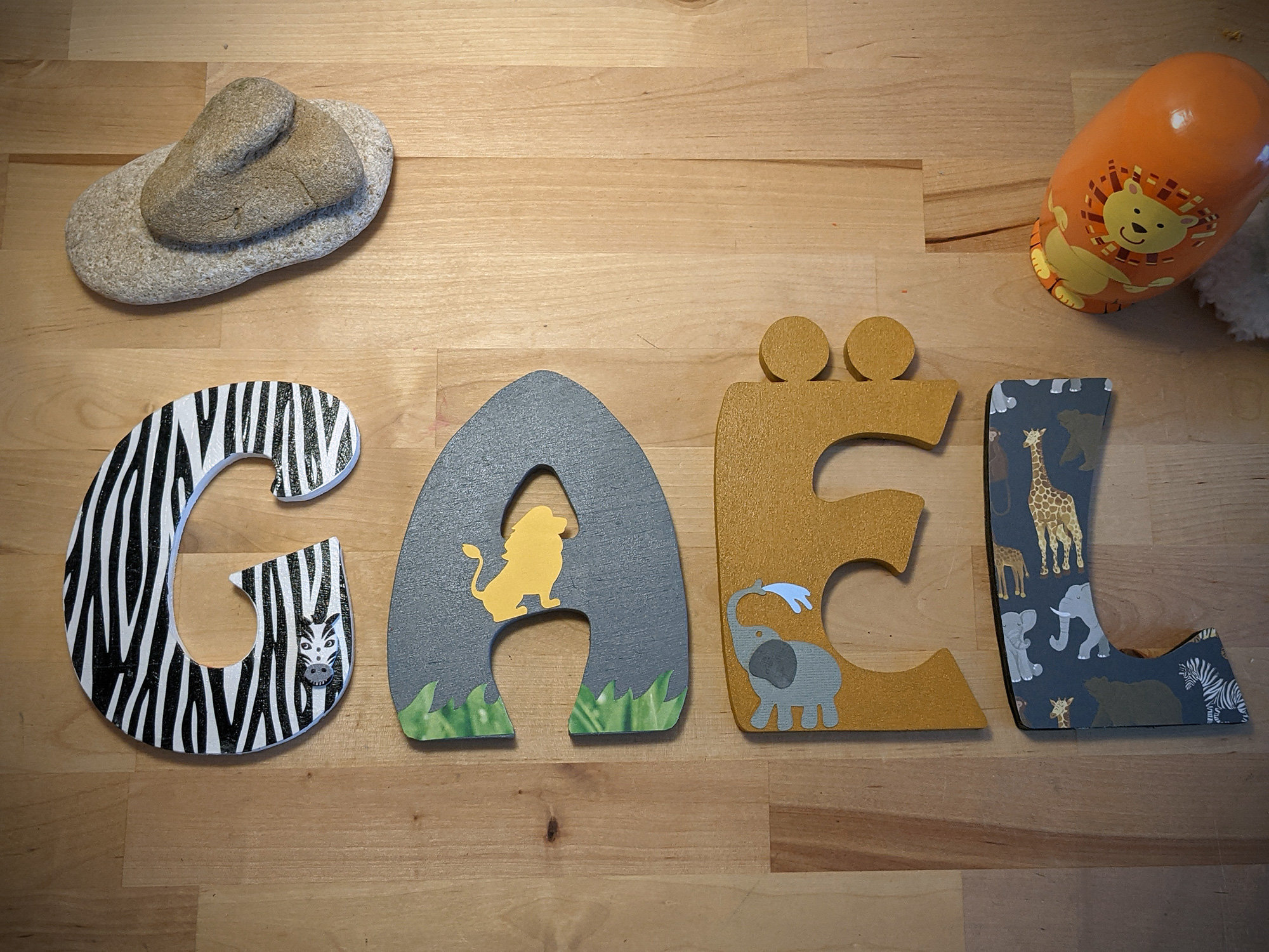 Prénom en bois Gael - Savane