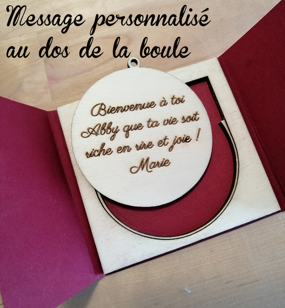 Boule de Noël avec message personnalisé