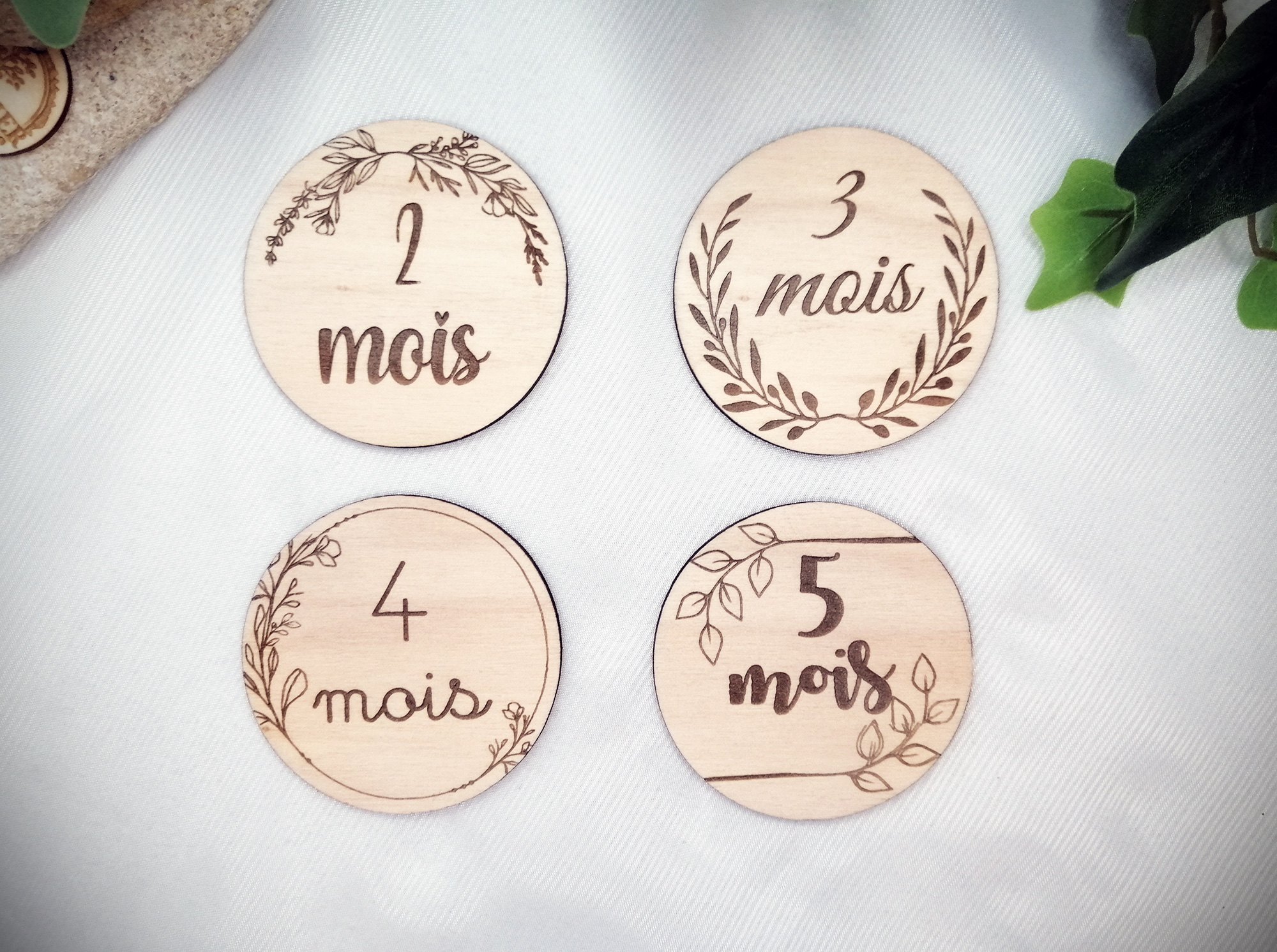 Cartes étapes en bois pour bébé