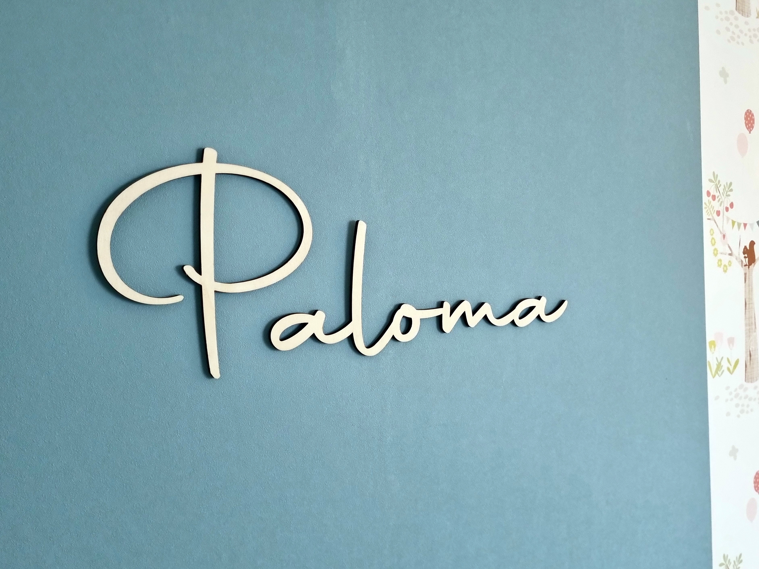 Prénom en bois Paloma bois brut