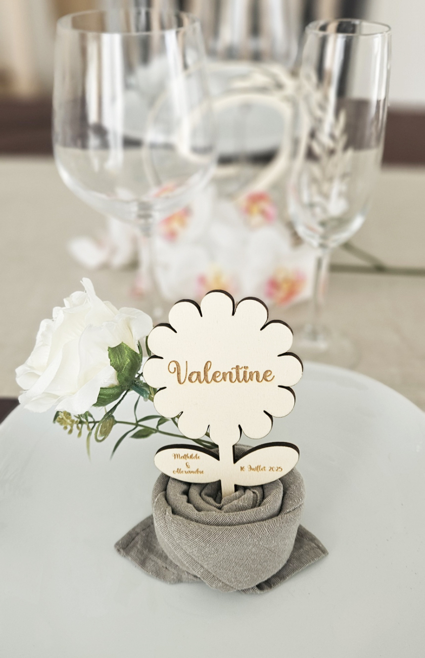 Marque place bois marguerite