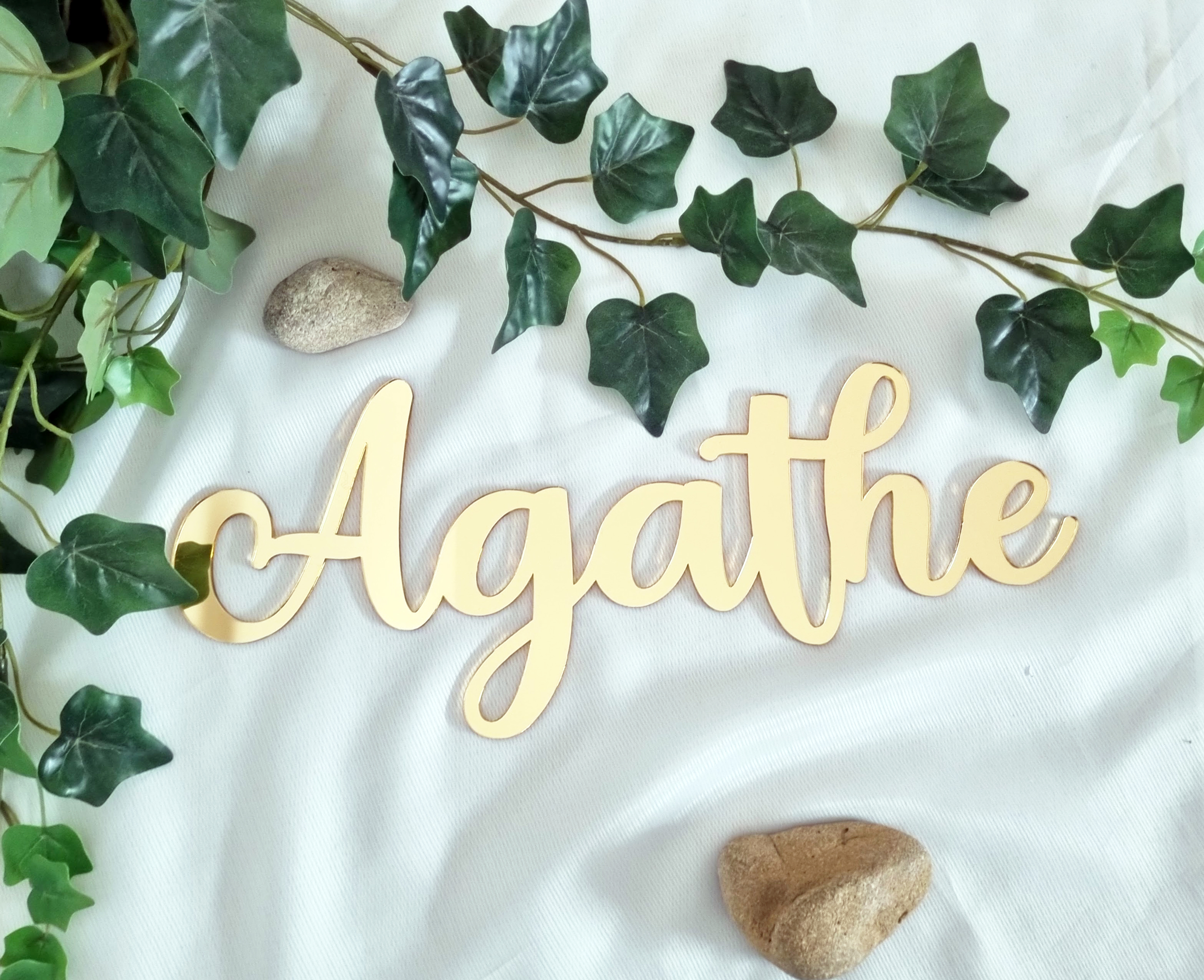 Prénom en miroir doré