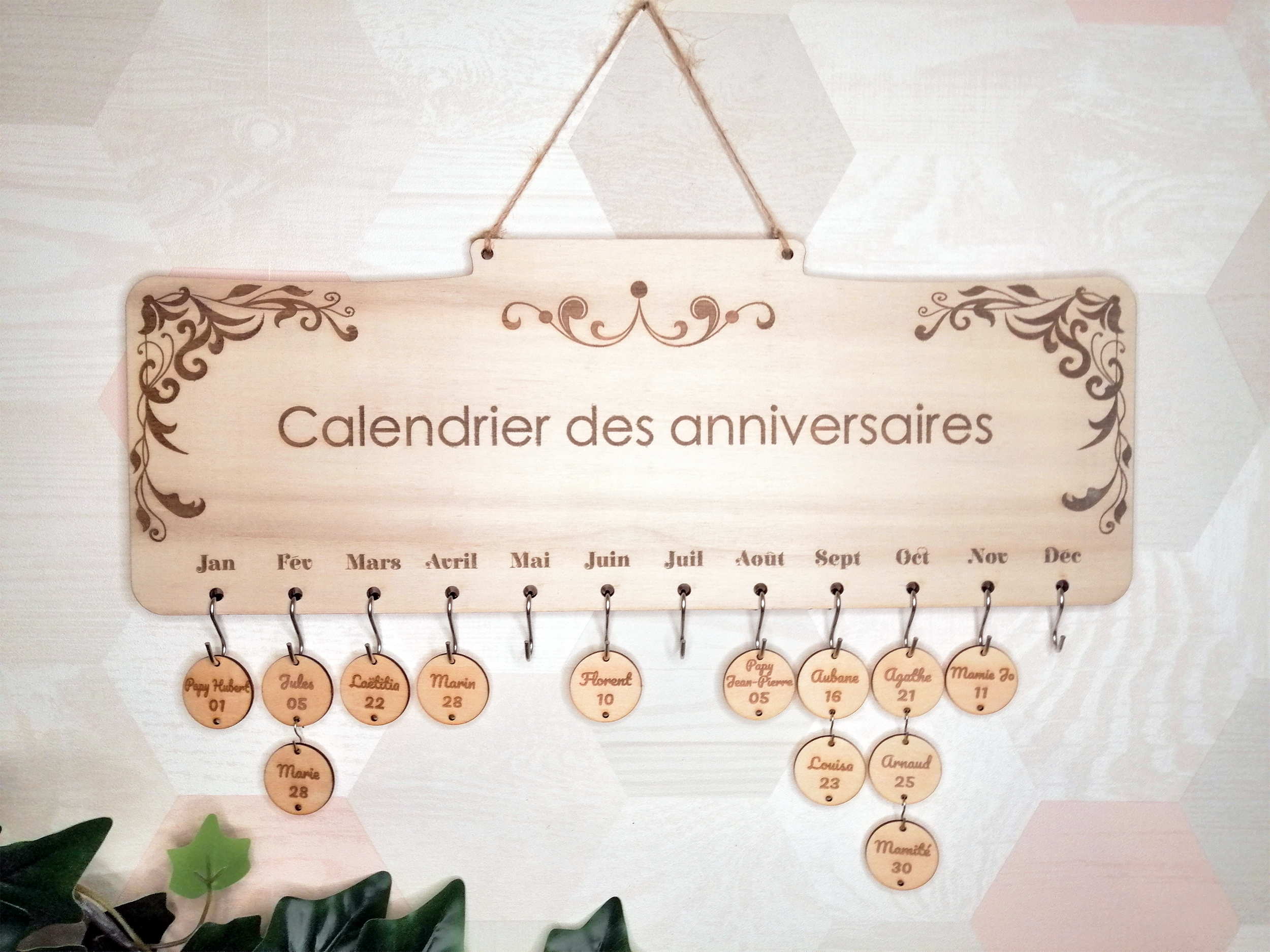 Calendrier anniversaire avec 10 panneaux inclus - L'atelier d'Ombeline